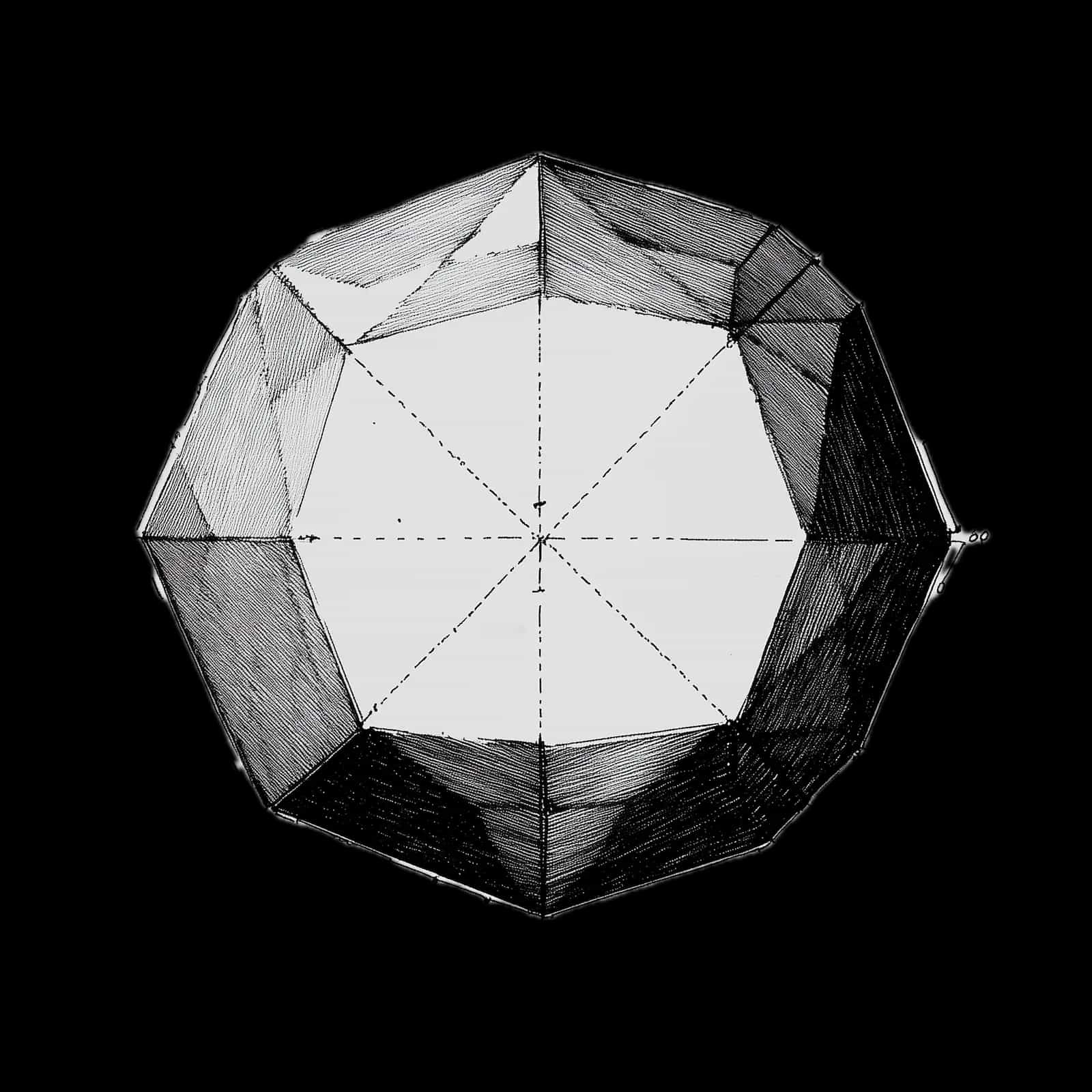 A drawing of a gemstone