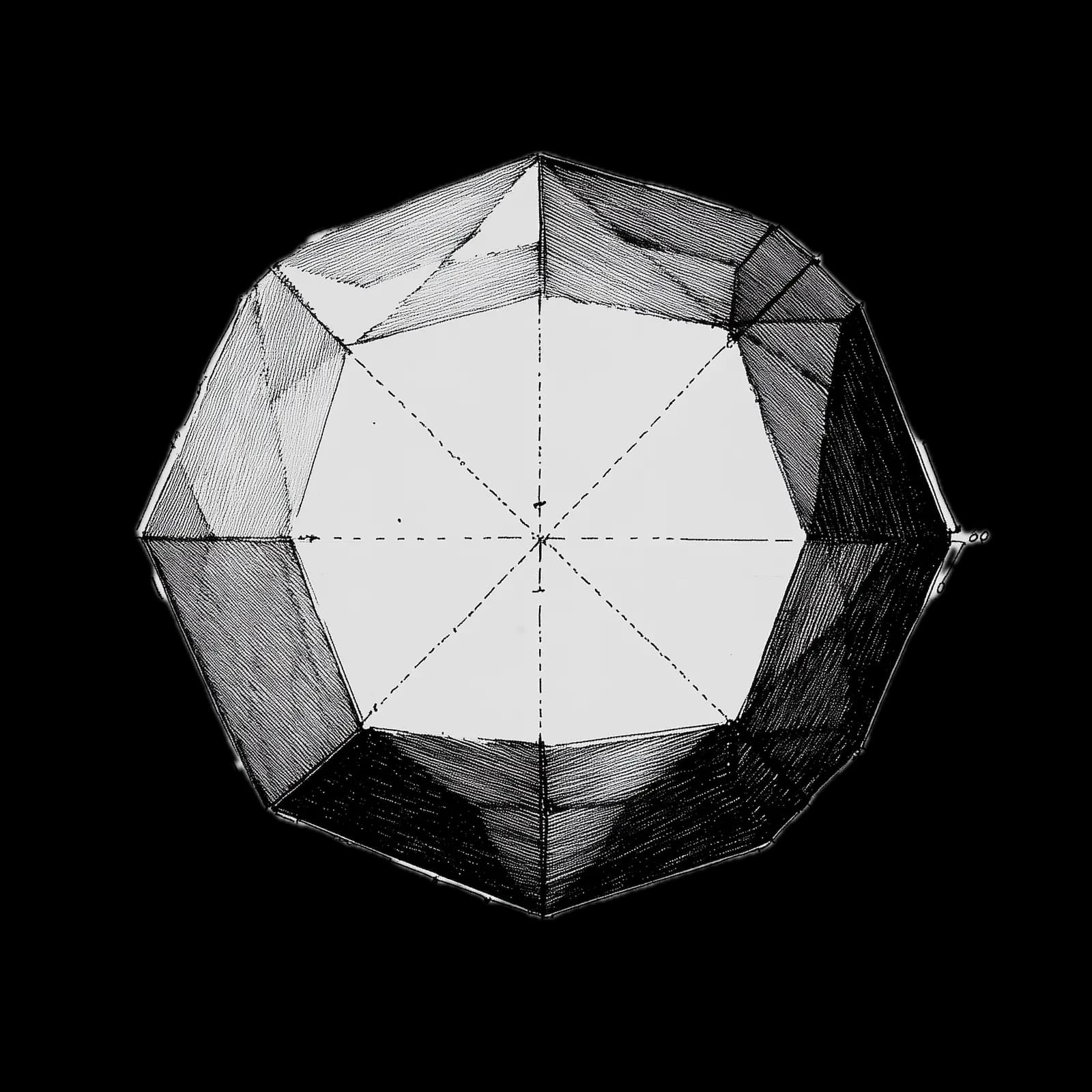 A drawing of a gemstone